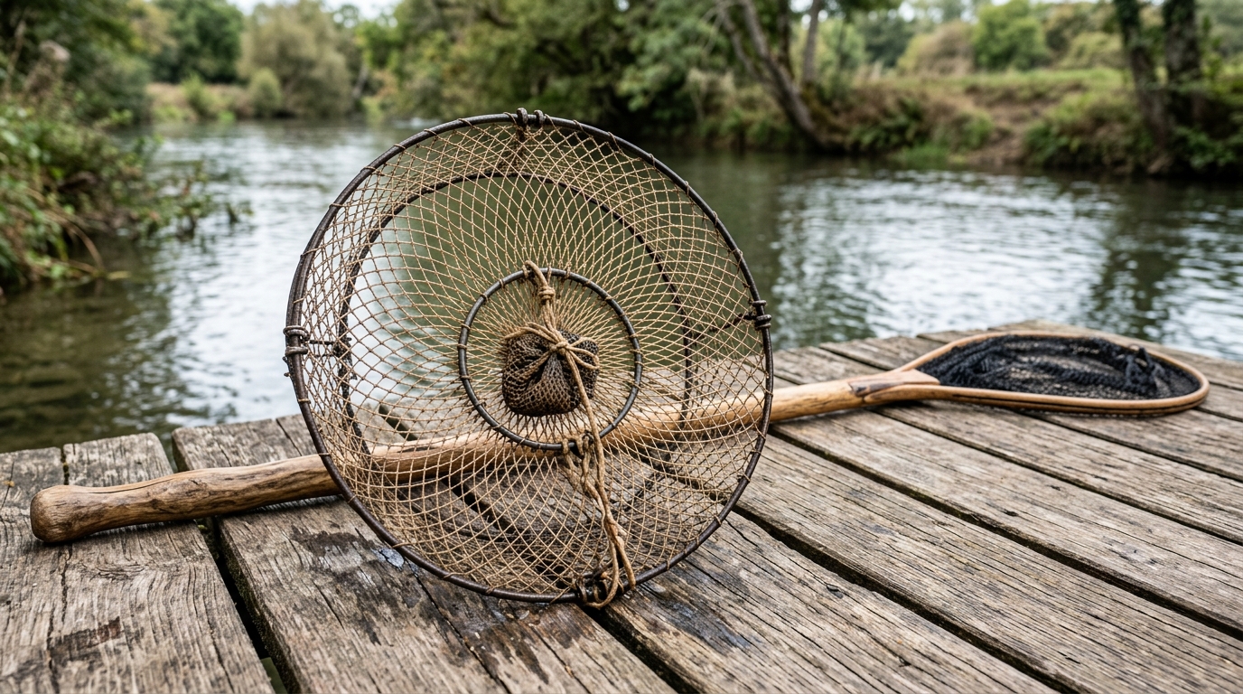 Matériel de pêche avec balance à écrevisses de 30 cm et épuisette